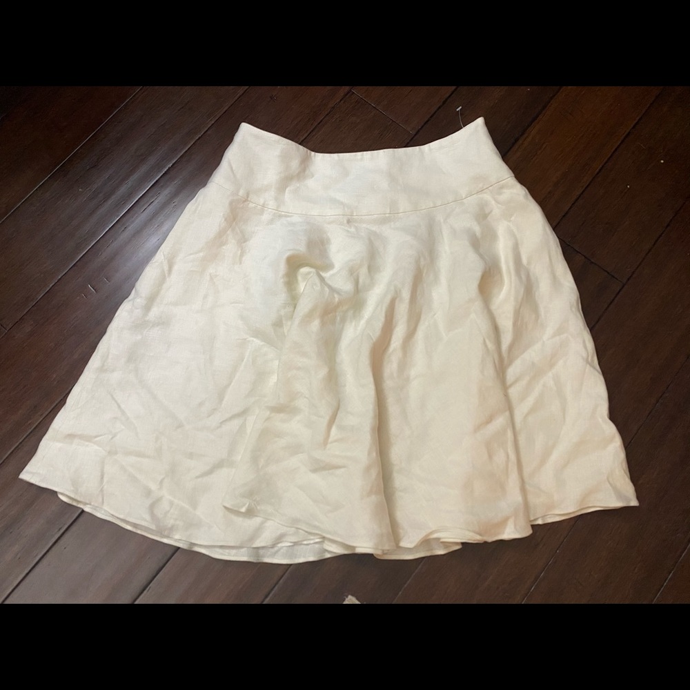 Ralph Lauren Off White Linen Skirt